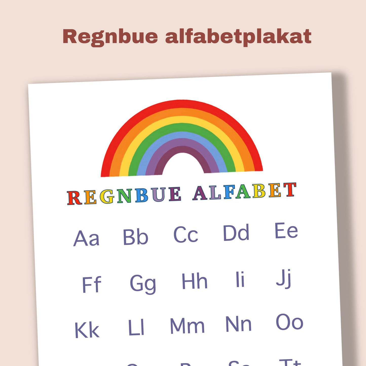 Regnbue bokstavaktivitet (digitalt)