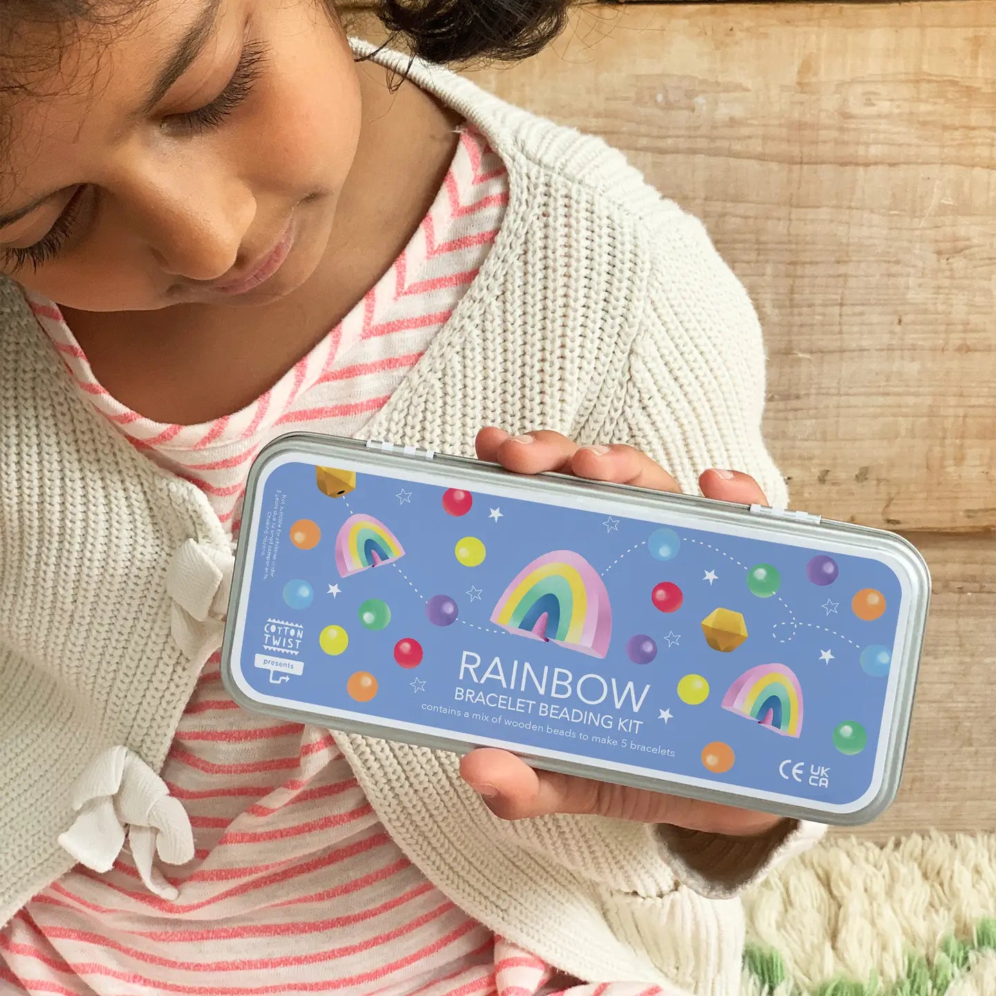 Regnbue armbånd perlesett