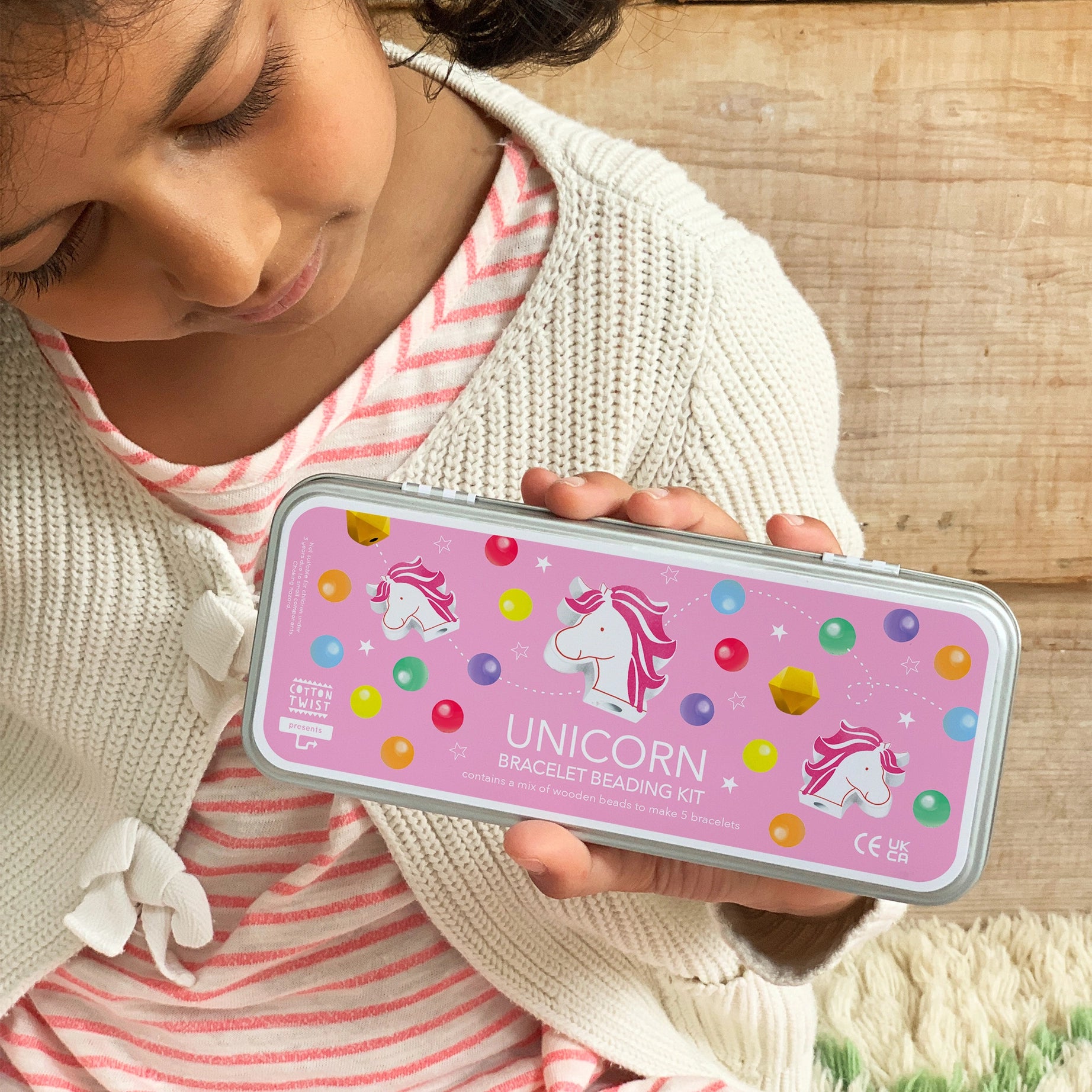 Enhjørning armbånd perlesett