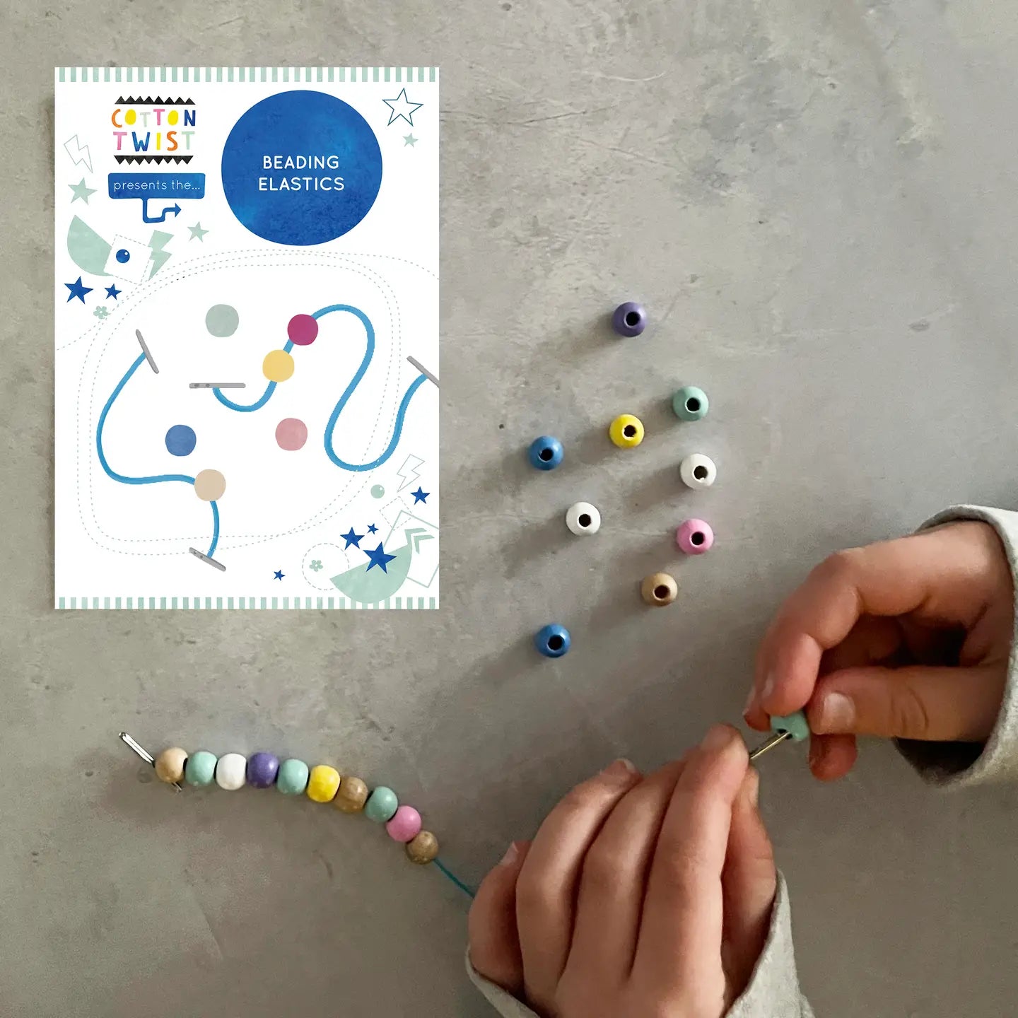 Ekstrapakke med 10 elastiske tråder til armbånd perlesett.