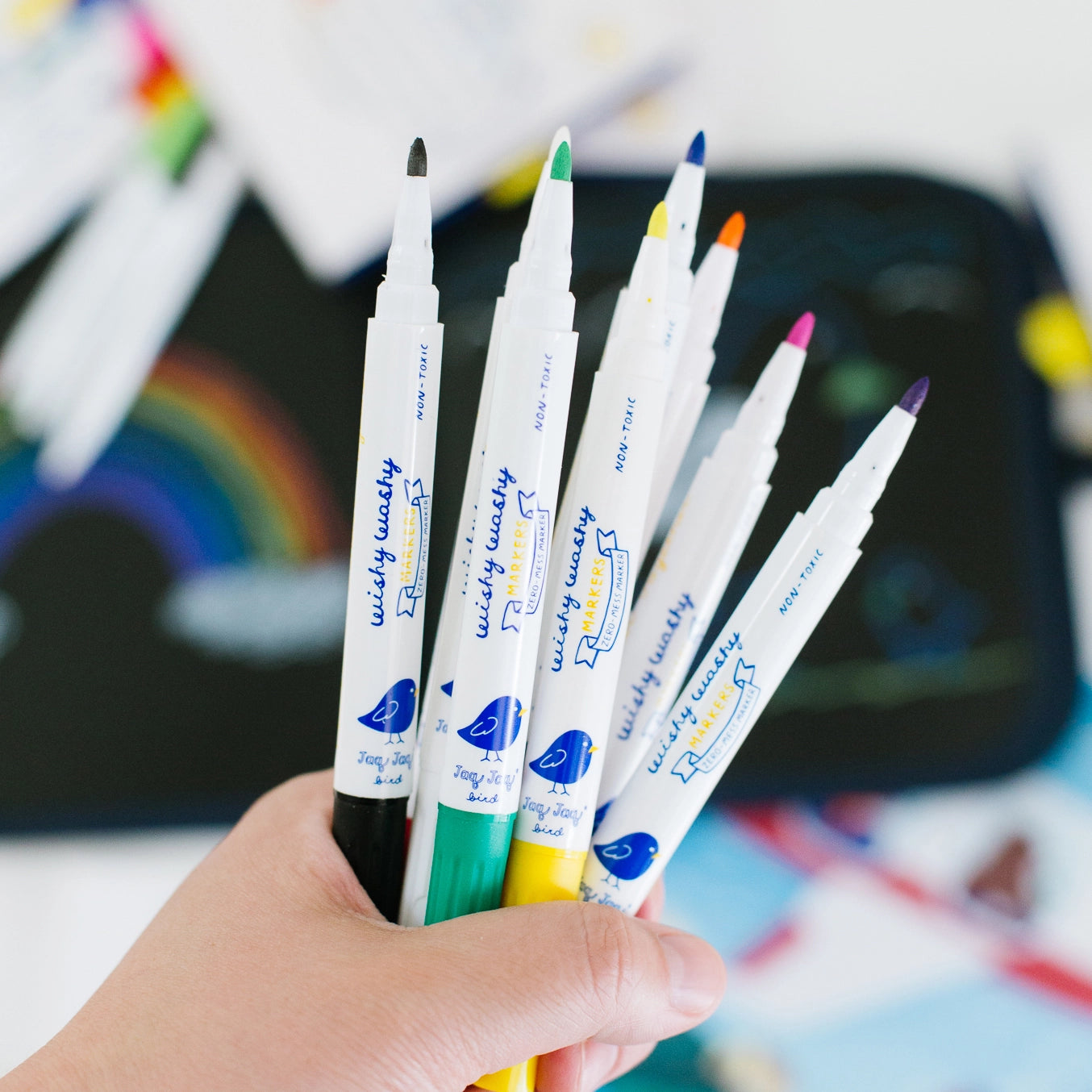 Wishy Washy MINI tusjer til krittbok/tavle (12 farger)