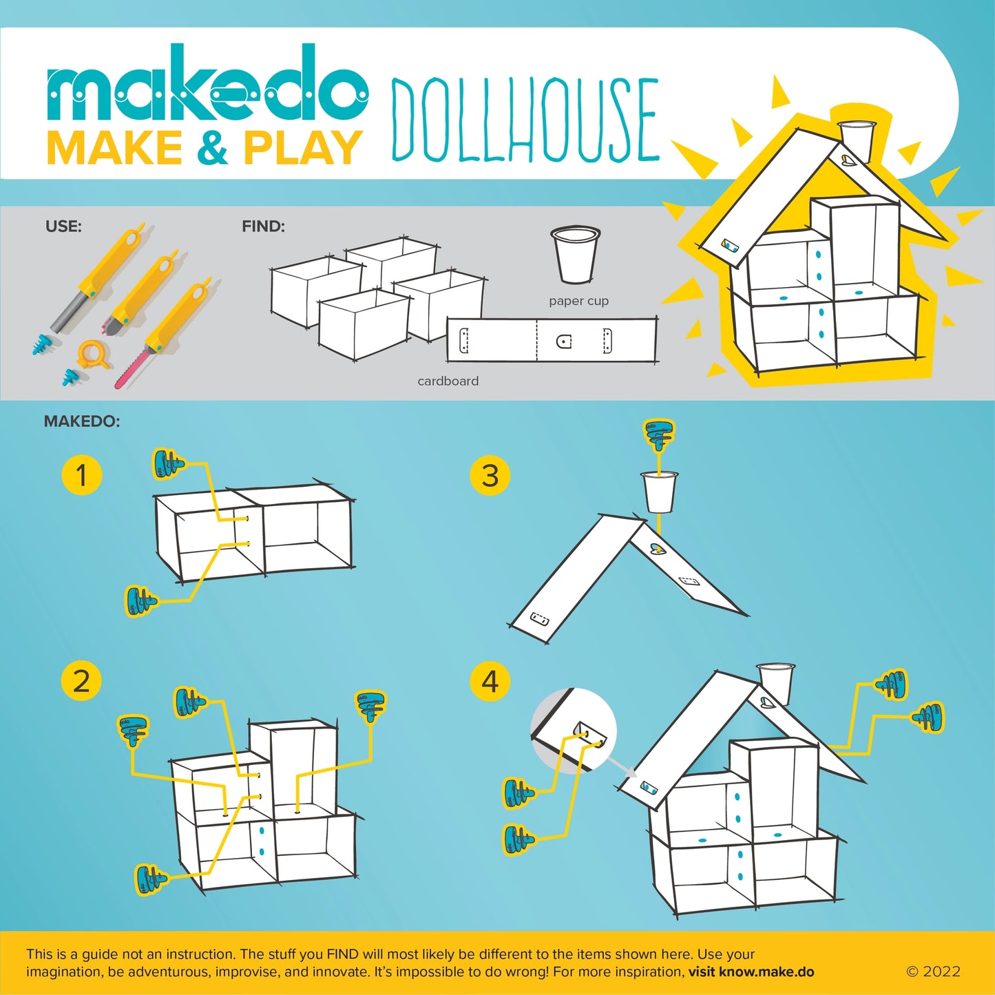 Makedo pappkonstruksjonssett CREATE 260 deler