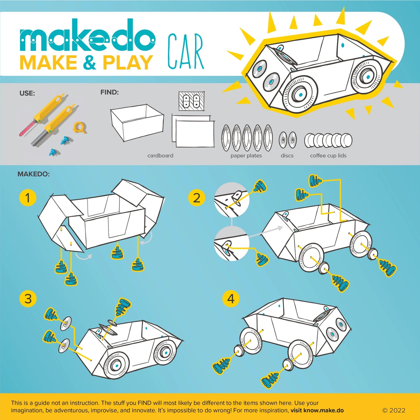 Makedo pappkonstruksjonssett CREATE 260 deler