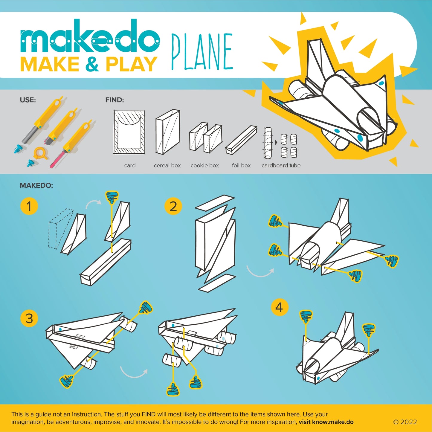 Makedo pappkonstruksjonssett CREATE 260 deler