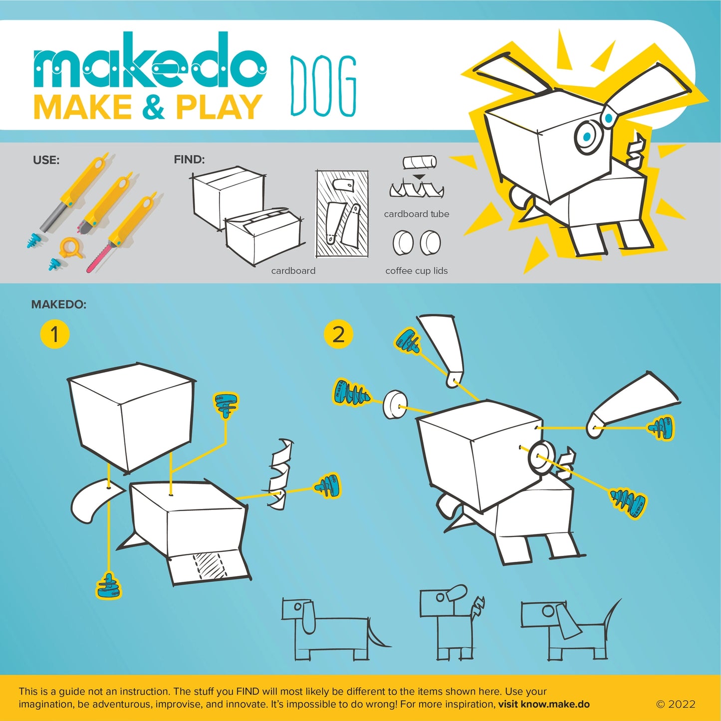 Makedo pappkonstruksjonssett DISCOVER 126 deler
