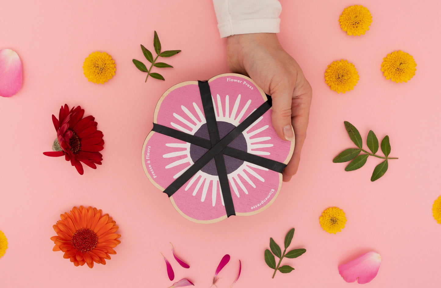 Blomsterformet presse - rosa