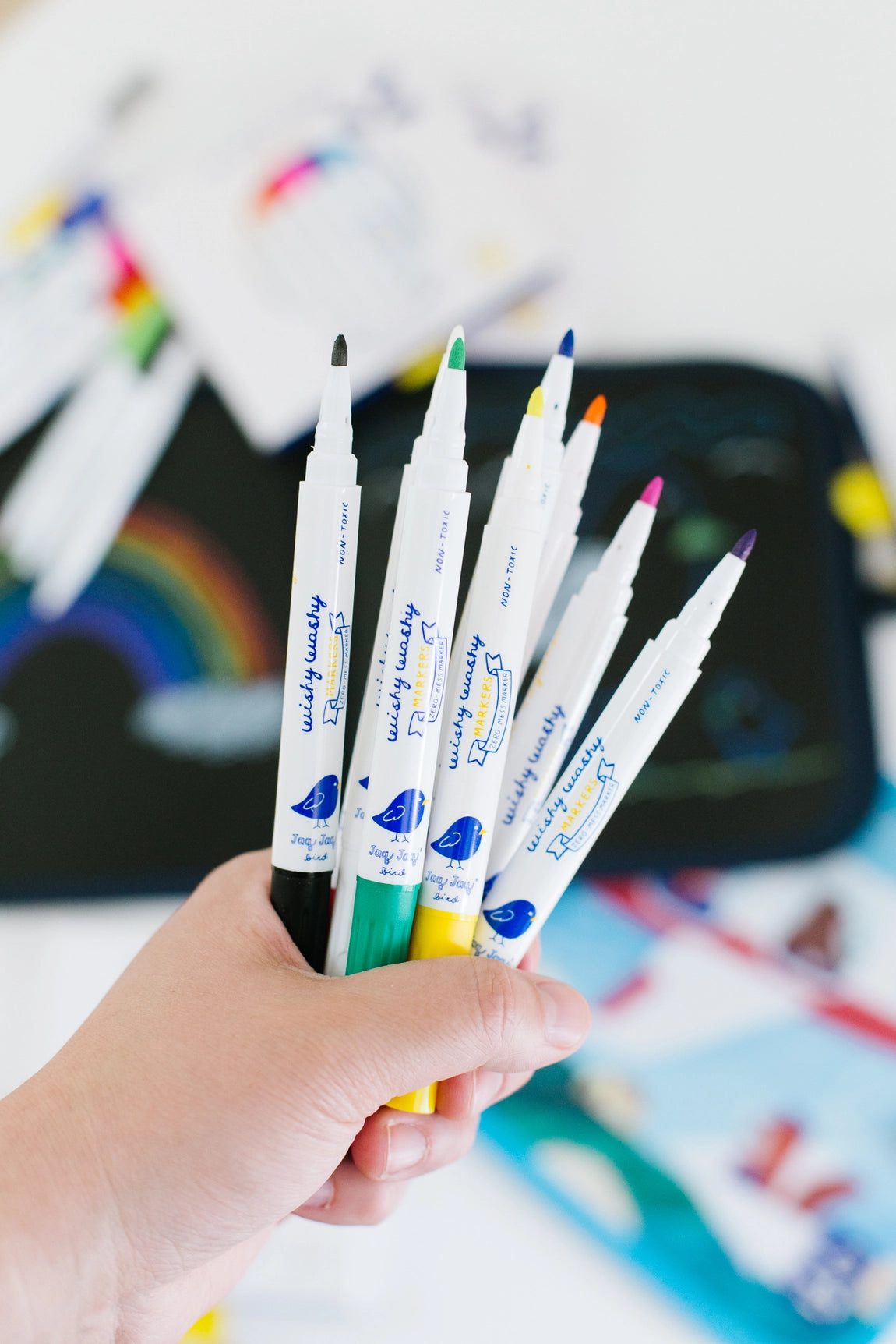 Wishy Washy tusjer til krittbok/tavle (9 farger)