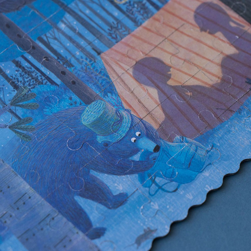 Dag og natt i skogen - Tosidig Pocket Puslespill 6+