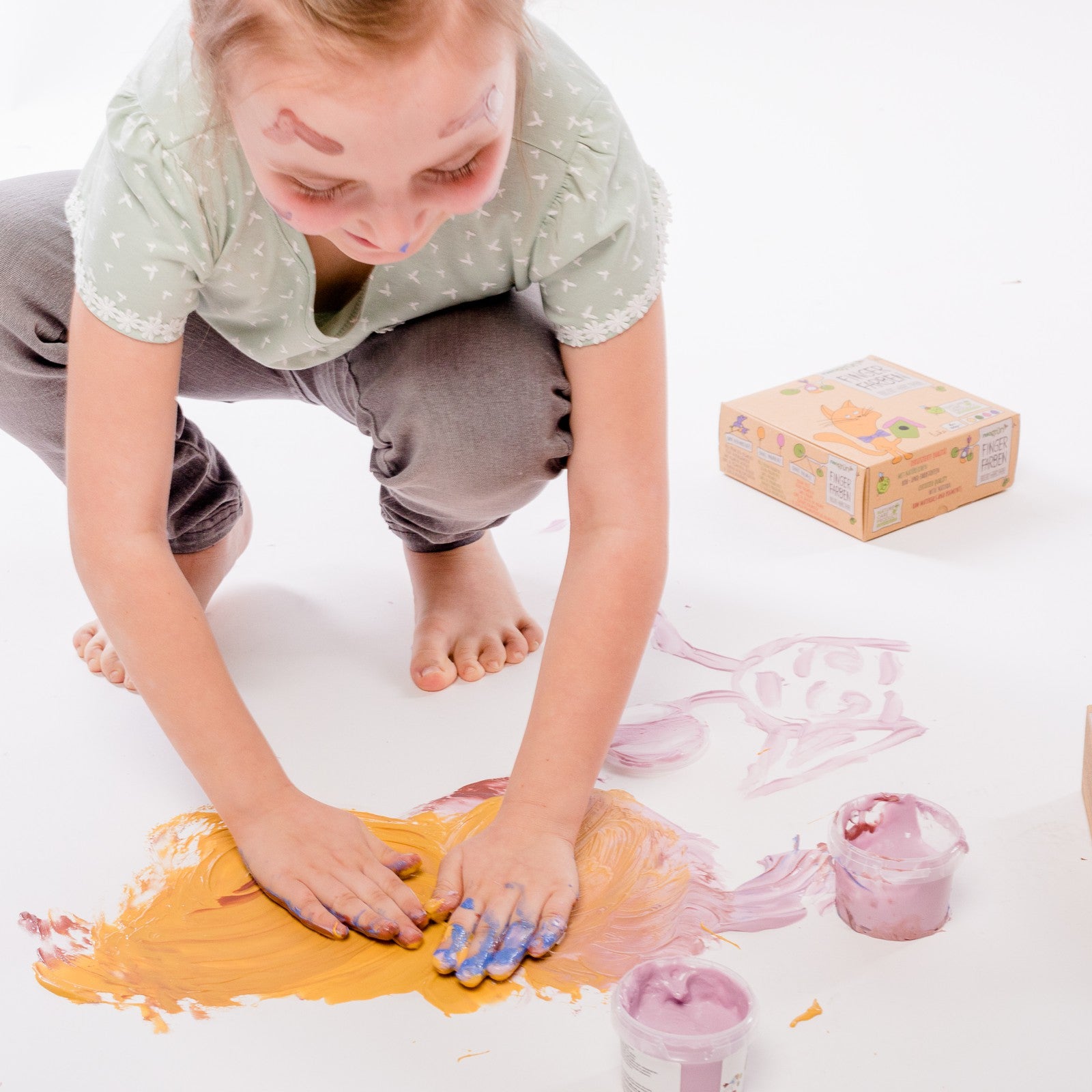 «Luka» økologisk fingermaling - sett med 4 farger