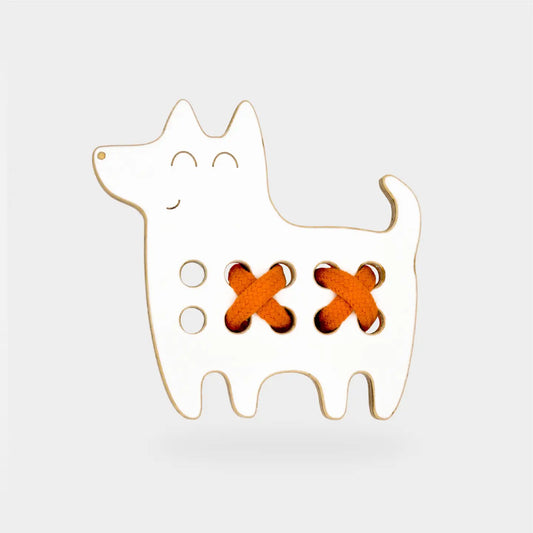 Montessori snøreleke - lille hund