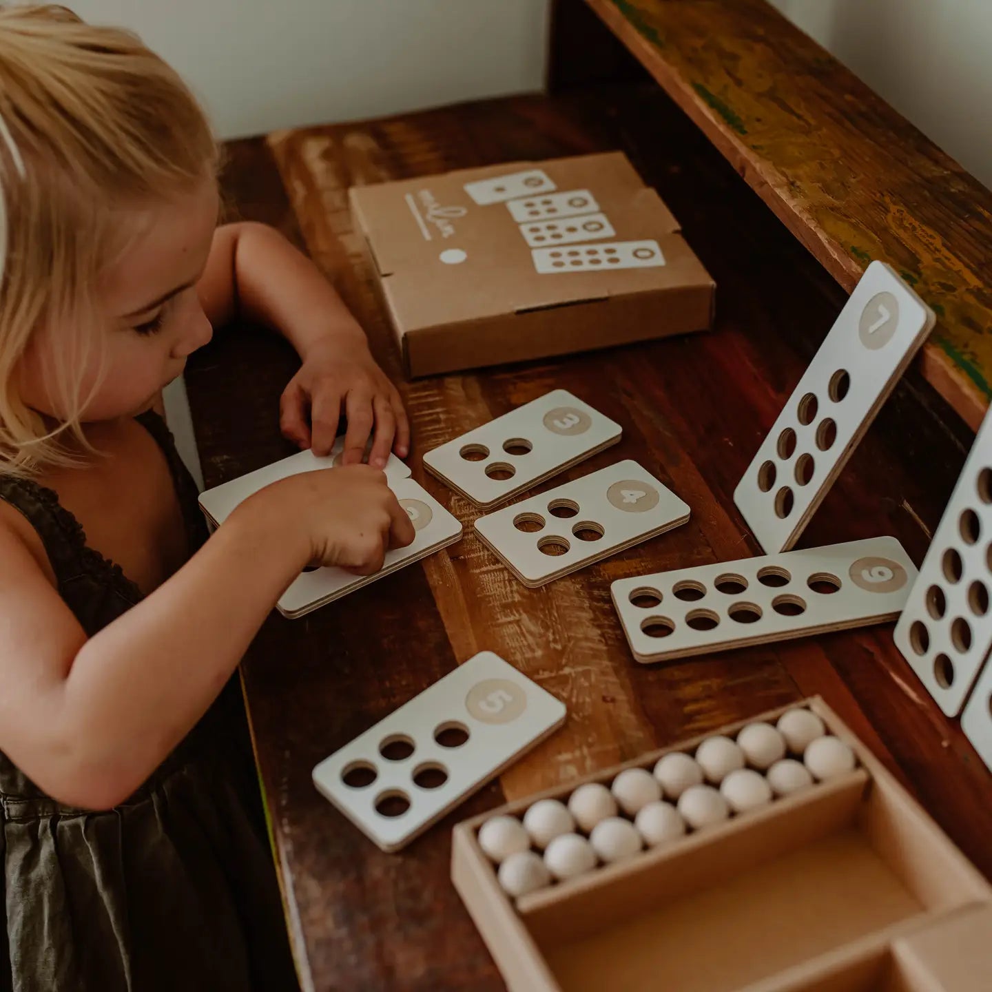 Tall - tallkort i tre 1 - 10 + trekuler