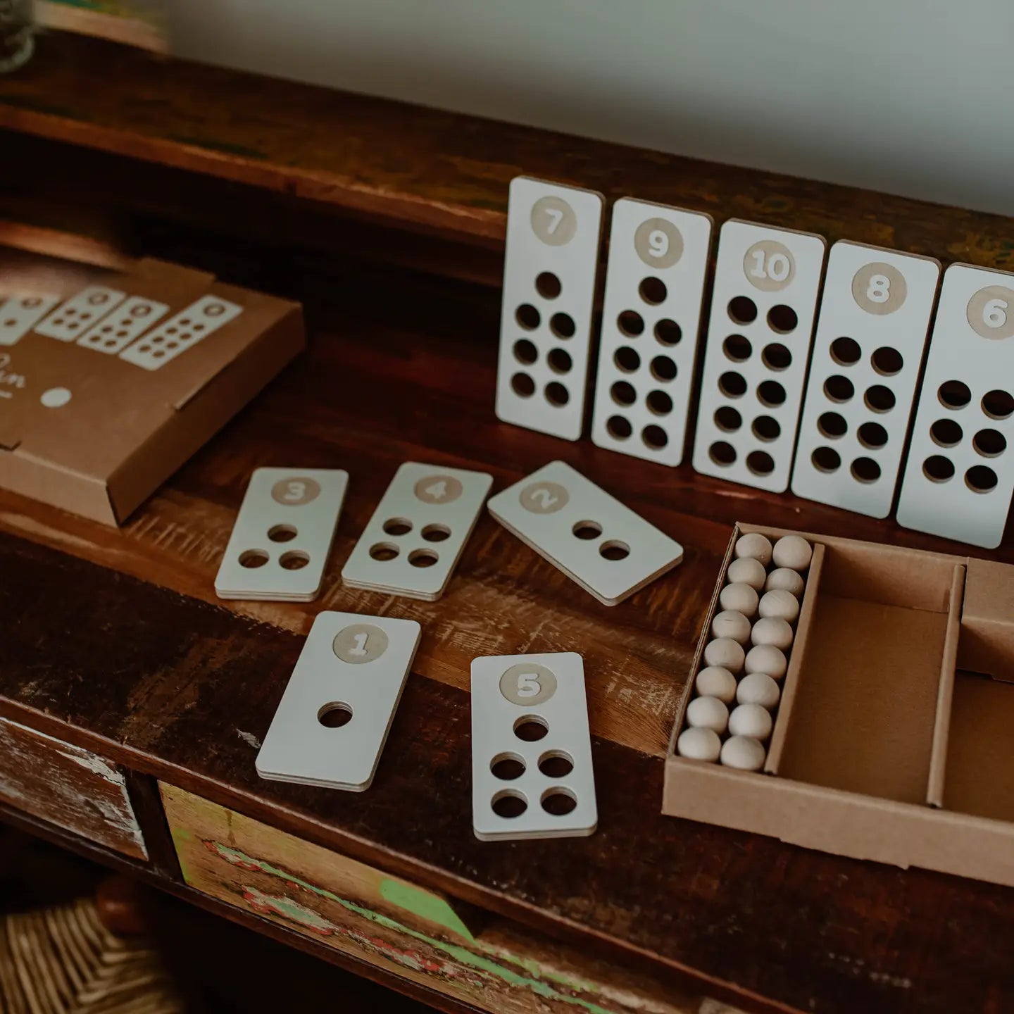 Tall - tallkort i tre 1 - 10 + trekuler