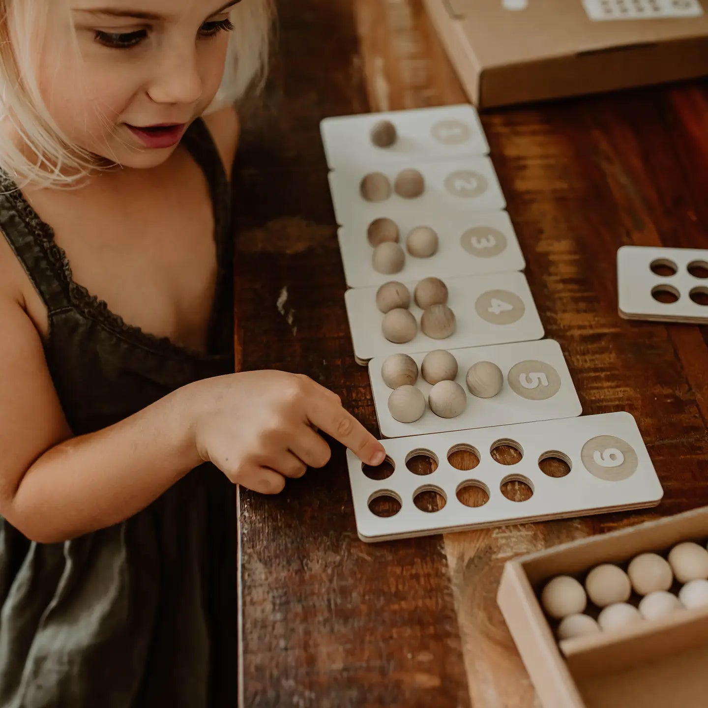 Tall - tallkort i tre 1 - 10 + trekuler