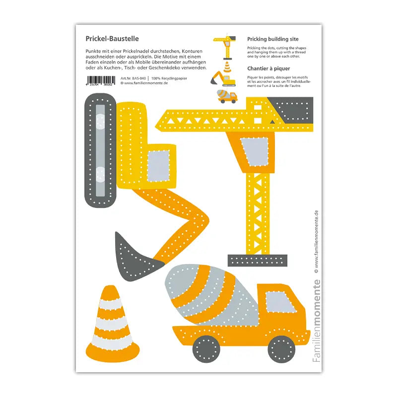 Enkeltvis mønsterark til prikksett