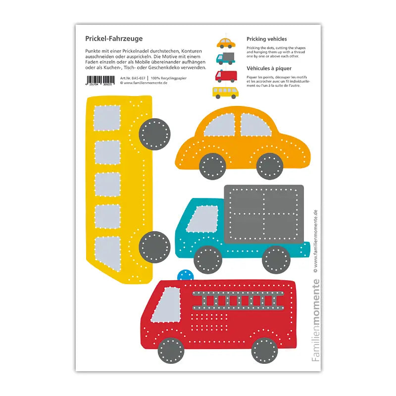 Enkeltvis mønsterark til prikksett