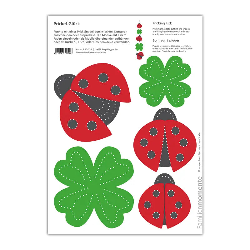 Enkeltvis mønsterark til prikksett