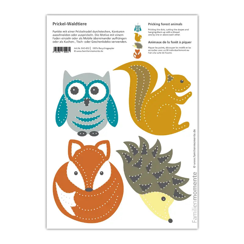 Enkeltvis mønsterark til prikksett