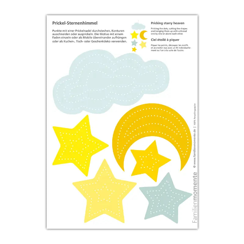 Enkeltvis mønsterark til prikksett