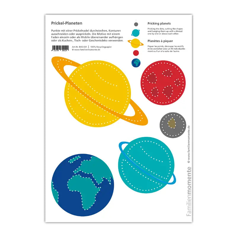 Enkeltvis mønsterark til prikksett