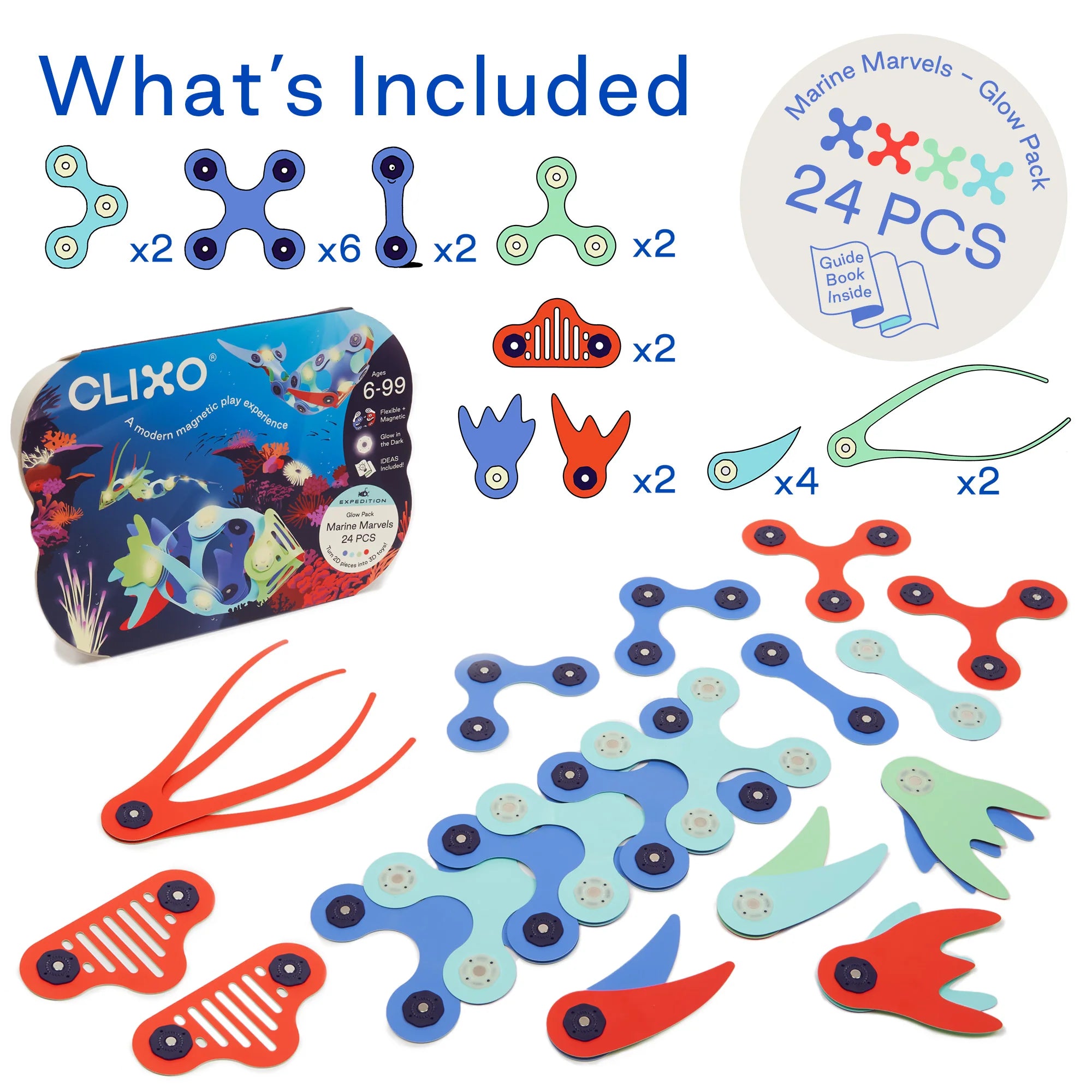 Havet magnetpakke - 24 deler