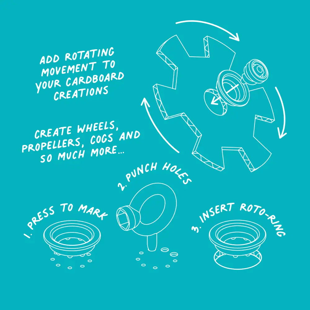 Makedo Roto-ring til pappkonstruksjon