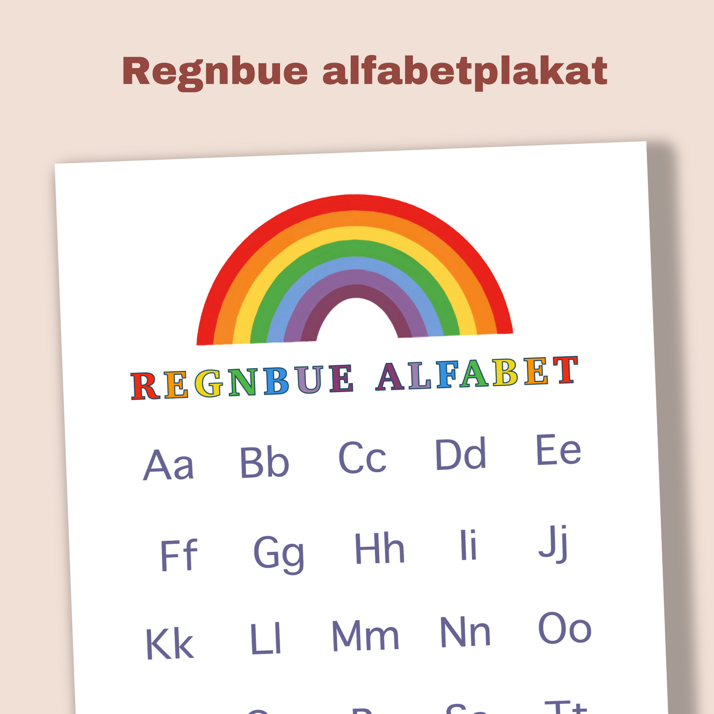 Regnbue bokstavaktivitet, norsk (digitalt)