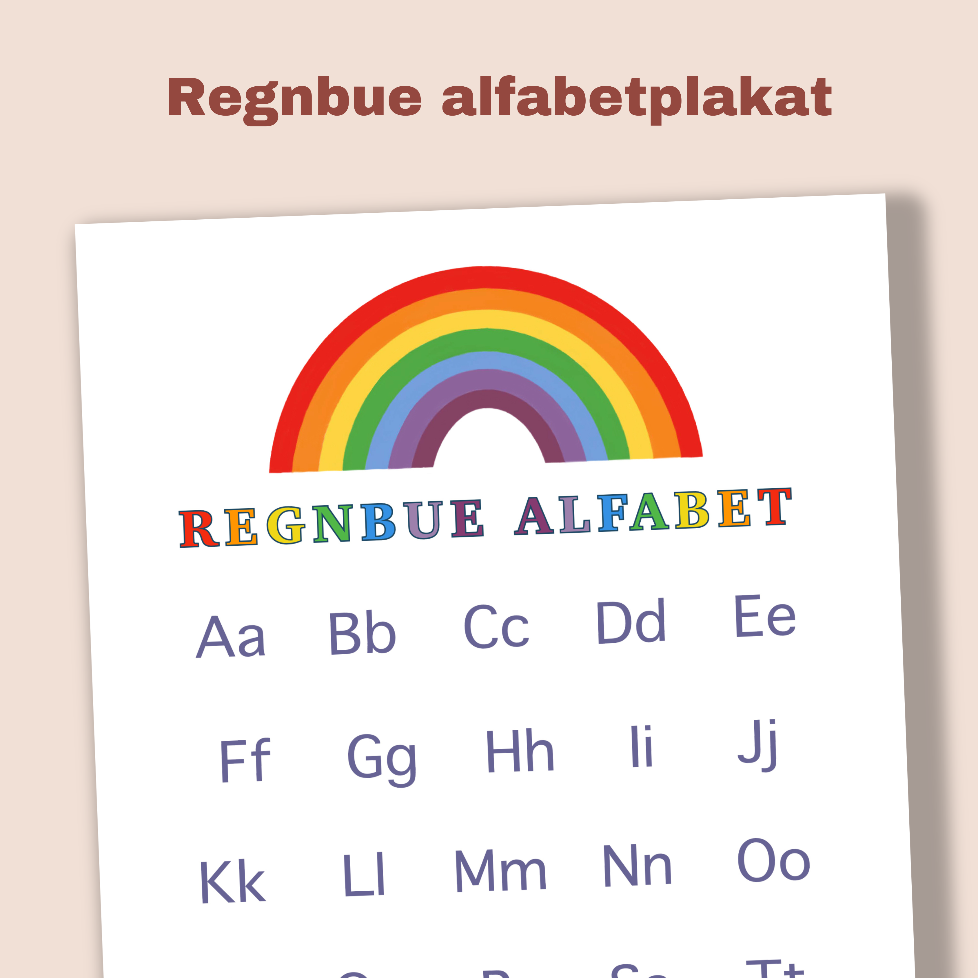Regnbue bokstavaktivitet (digitalt)