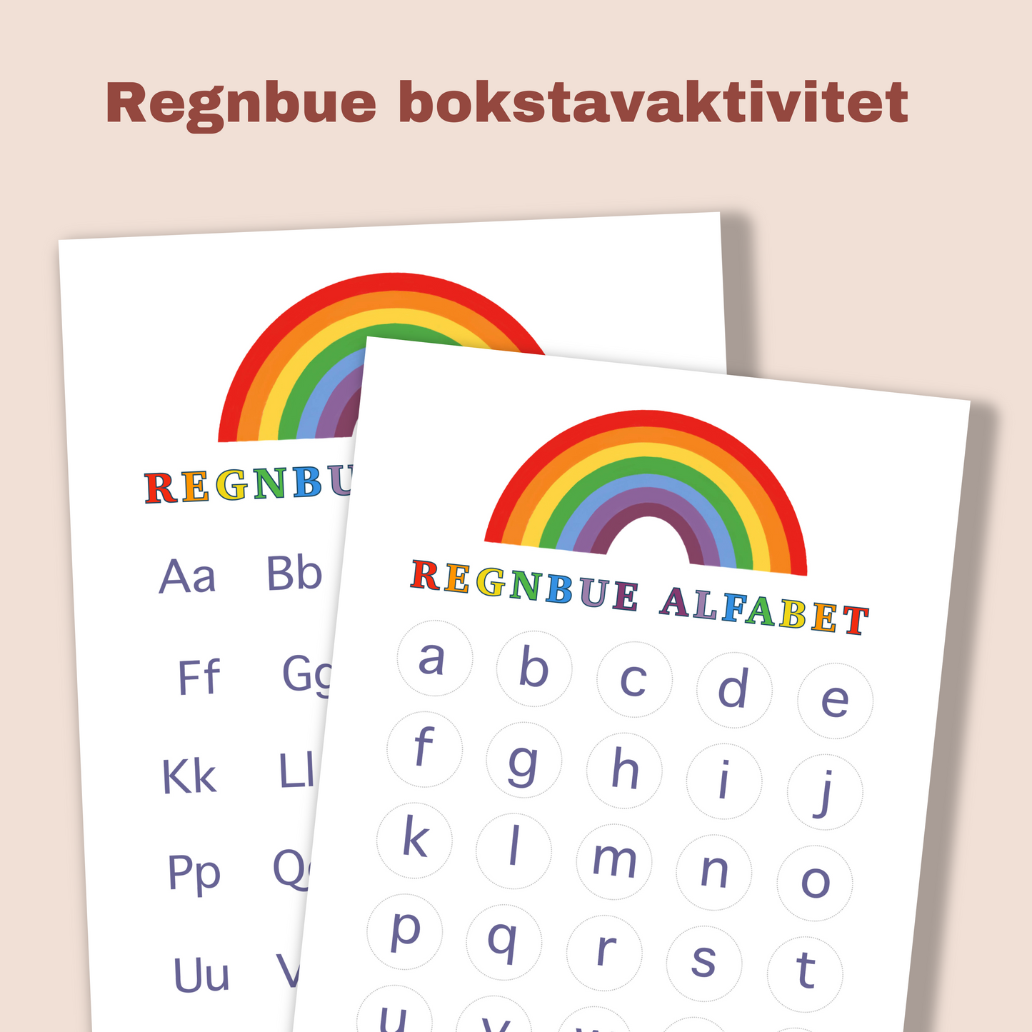 Regnbue bokstavaktivitet, norsk (digitalt)