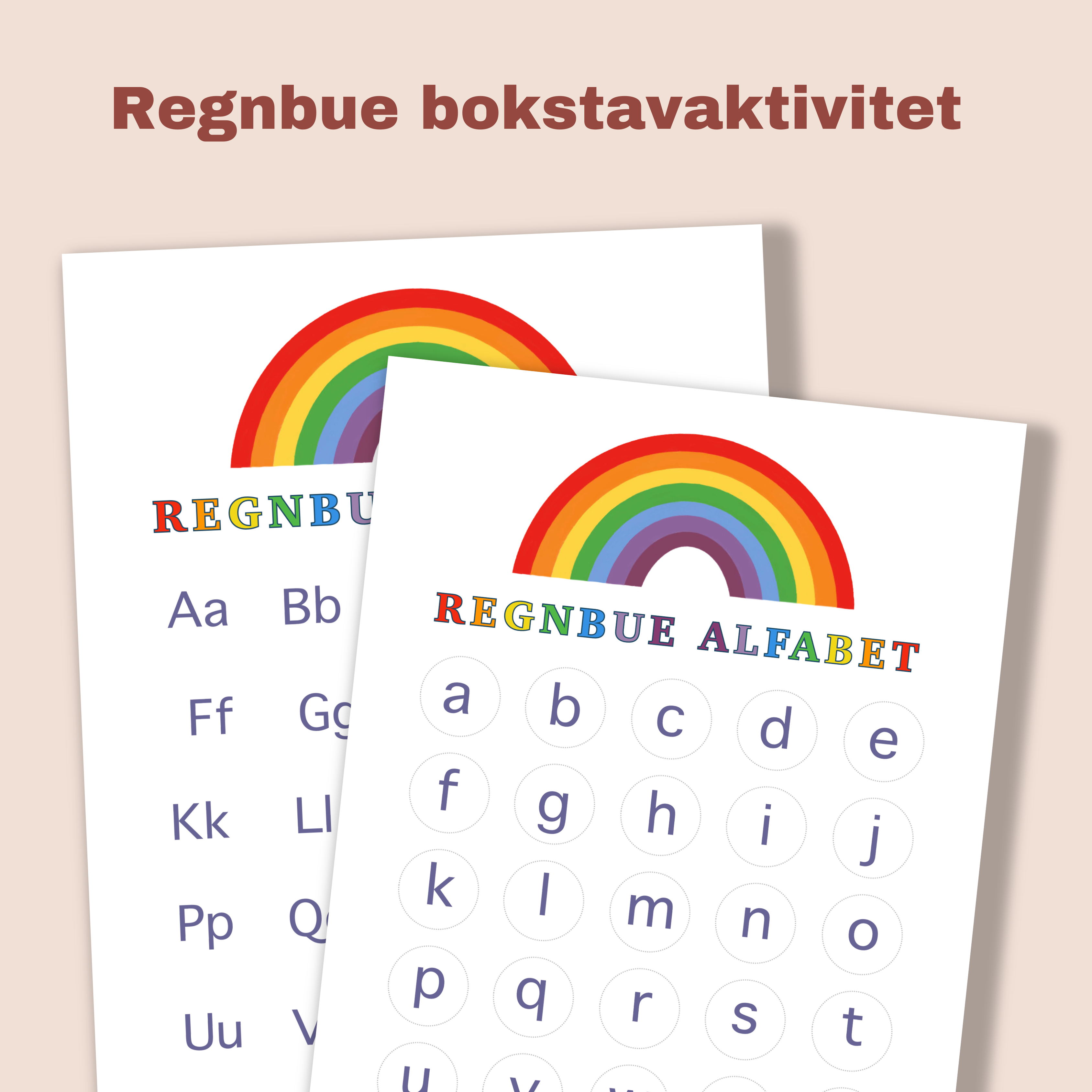 Regnbue bokstavaktivitet (digitalt)