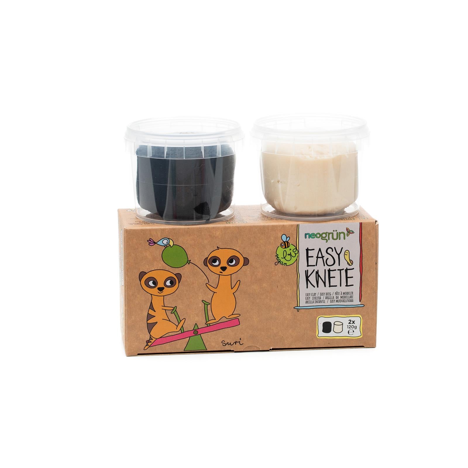 Plastelina med naturlige og økologiske ingredienser
 - duo svart/hvit