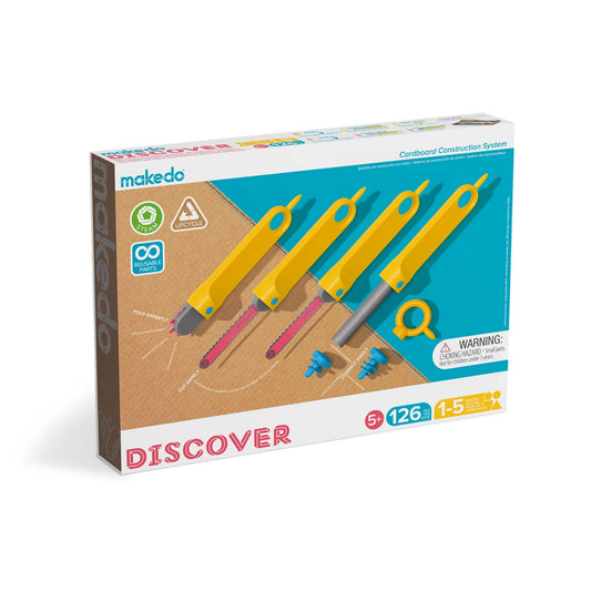 Makedo pappkonstruksjonssett DISCOVER 126 deler