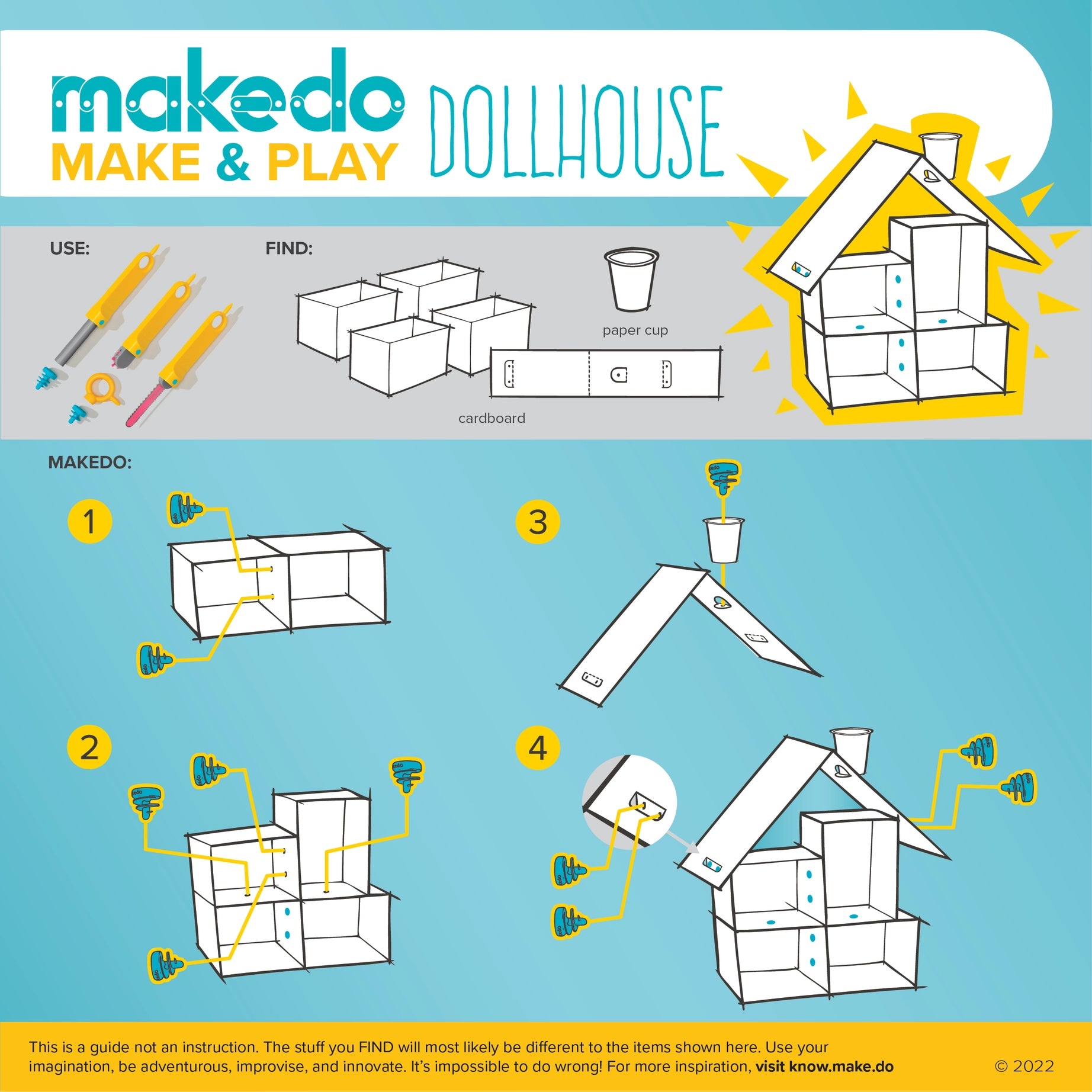 Makedo pappkonstruksjonssett CREATE 260 deler