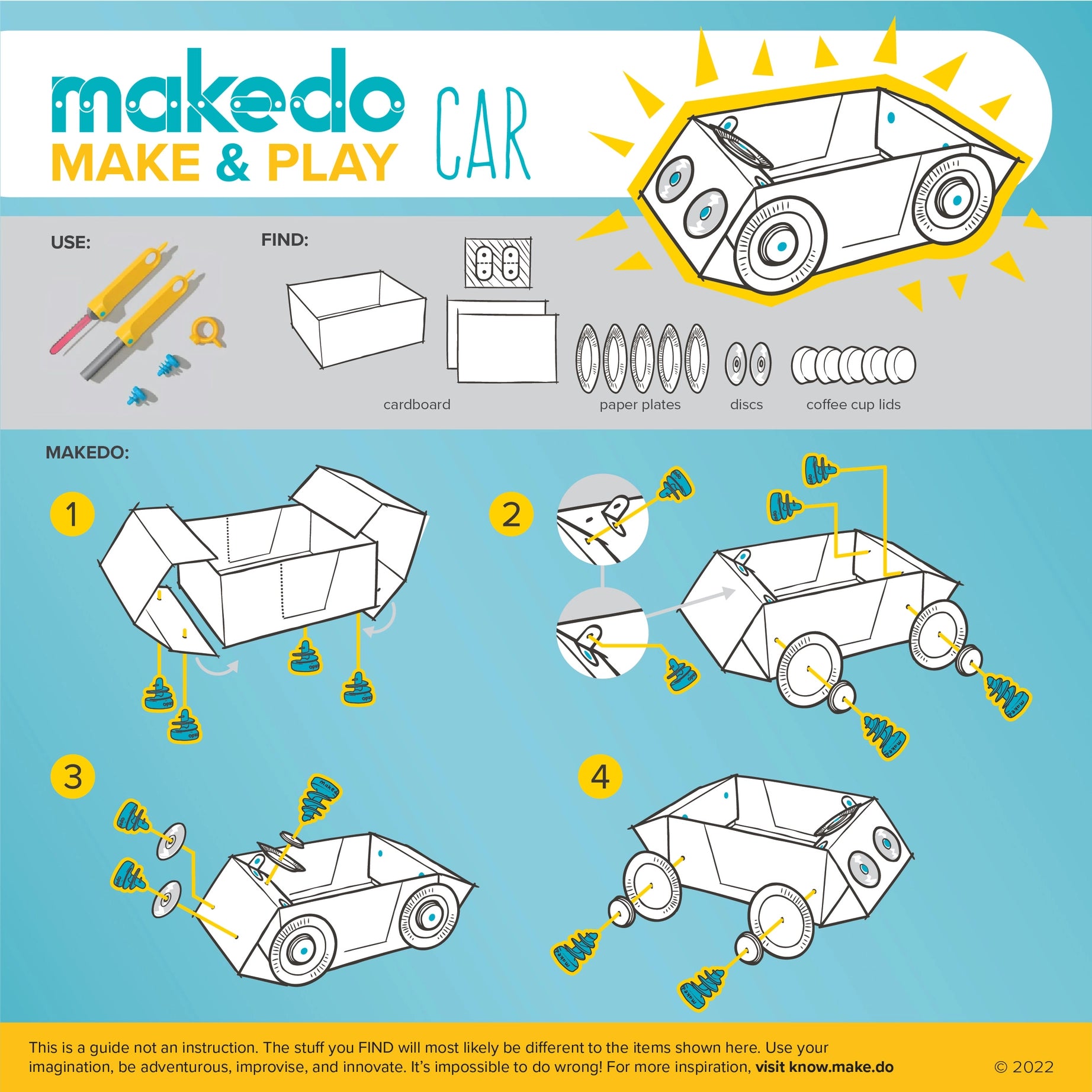 Makedo pappkonstruksjonssett CREATE 260 deler