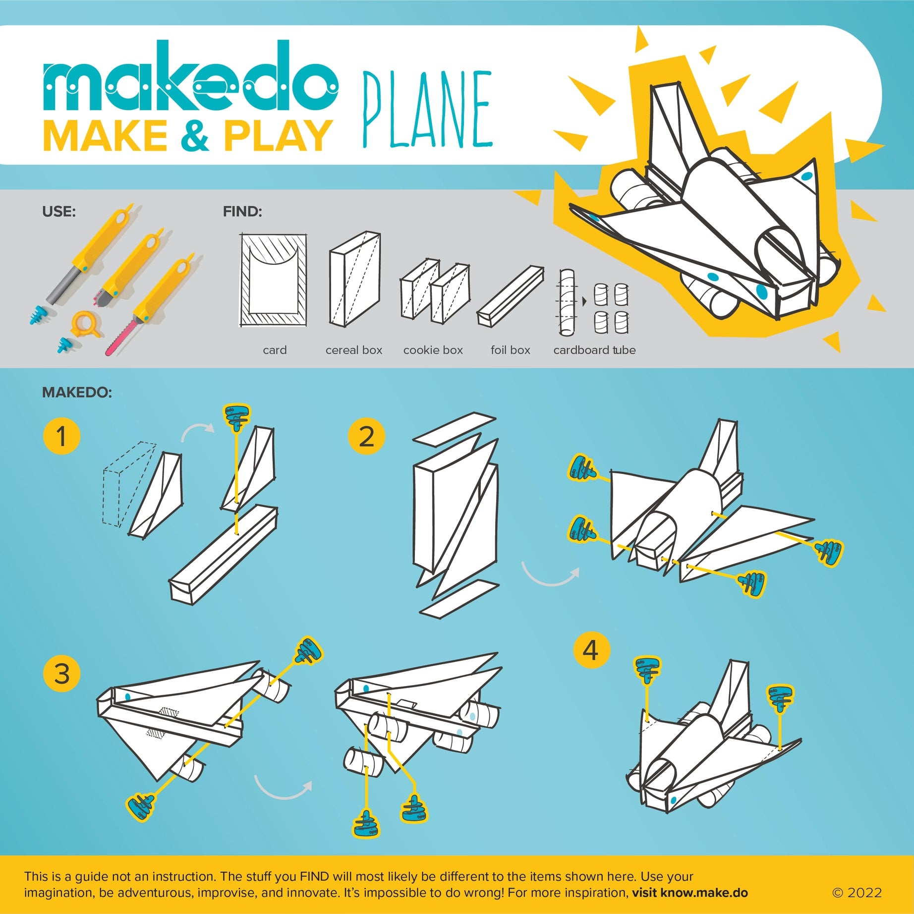 Makedo pappkonstruksjonssett CREATE 260 deler