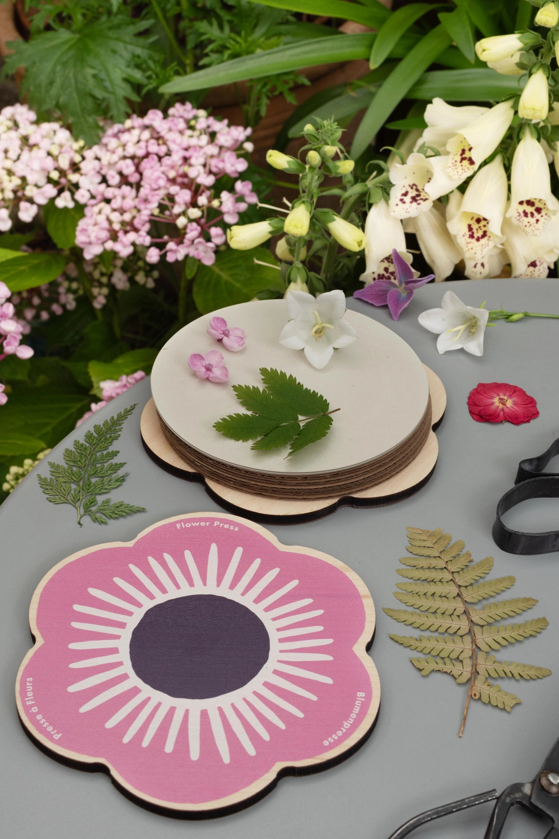 Blomsterformet presse - rosa