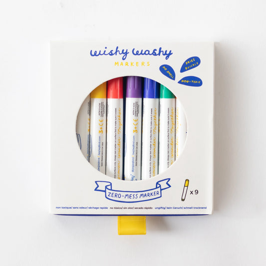 Wishy Washy tusjer til krittbok/tavle (9 farger)