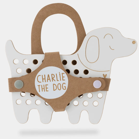 Montessori snøreleke - hunden Charlie