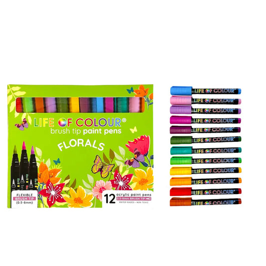 Vannbaserte giftfrie akryltusjer - blomster