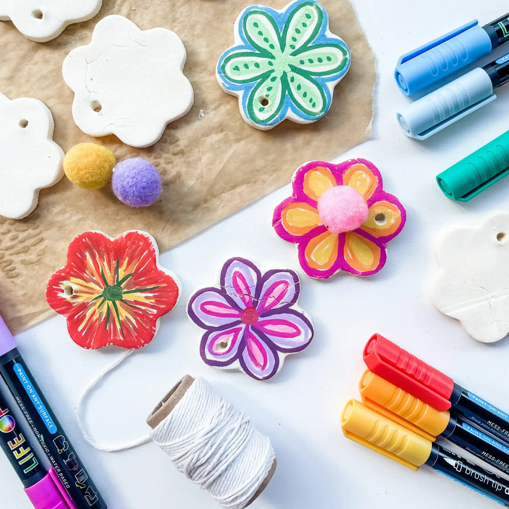 Vannbaserte giftfrie akryltusjer - blomster