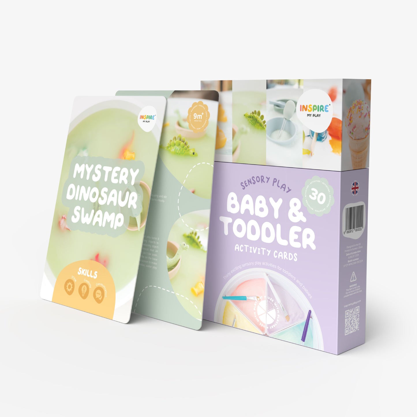 Baby & småbarn aktivitetskort med oppskrifter til sanselek (engelsk)