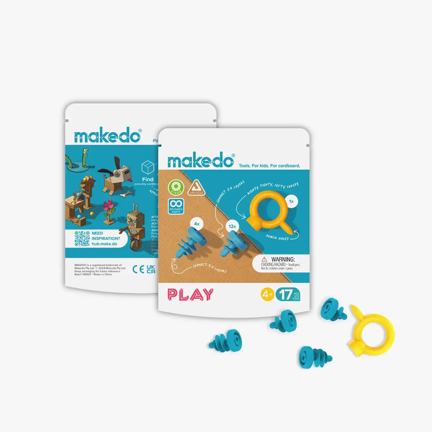 Makedo mini skrusett (17 deler) til pappkonstruksjon