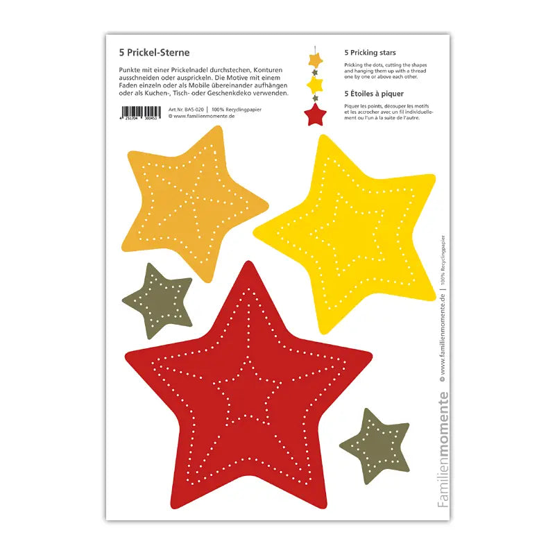 Enkeltvis mønsterark til prikksett (4 for 3 på enkle ark)