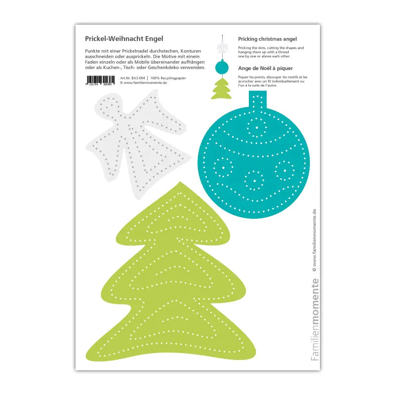 Enkeltvis mønsterark til prikksett (4 for 3 på enkle ark)