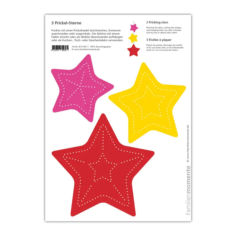 Enkeltvis mønsterark til prikksett (4 for 3 på enkle ark)