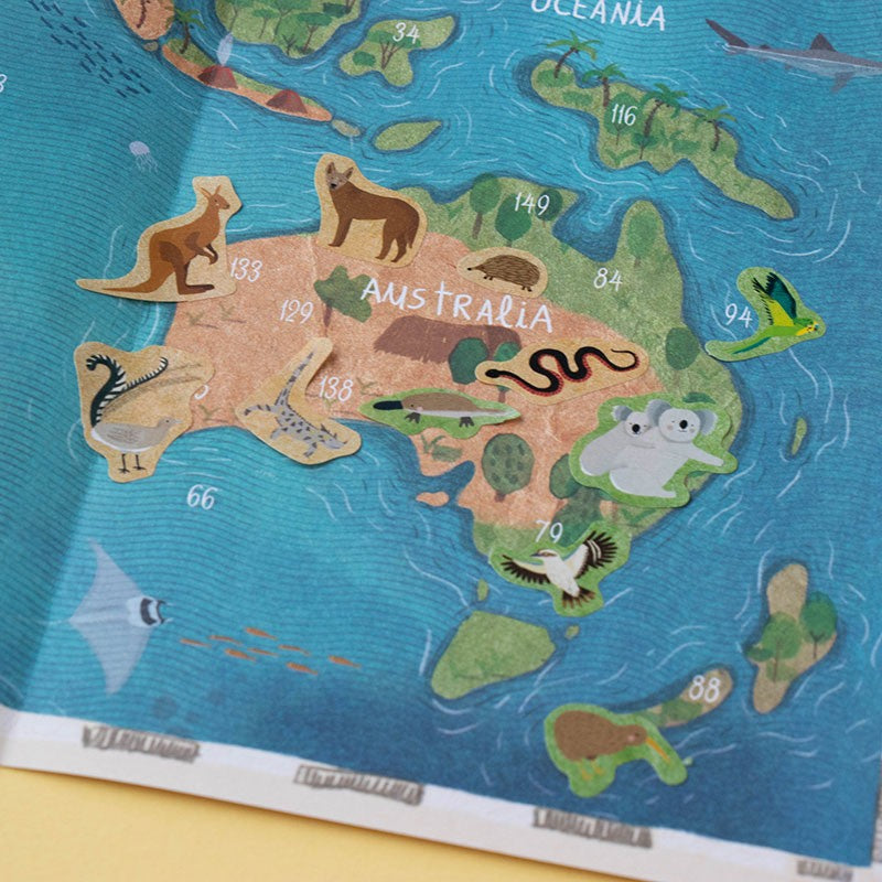 Verdens Dyr - Klistremerkeaktivitet