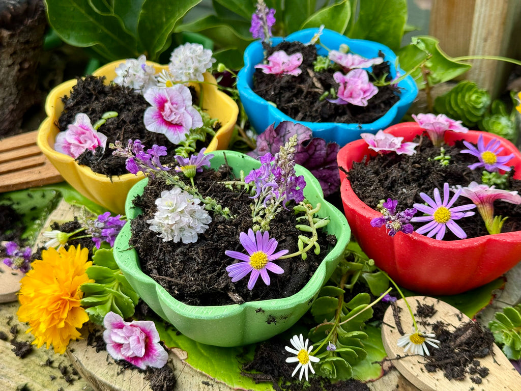 Blomsterskåler til lek(holdbar steinblanding)