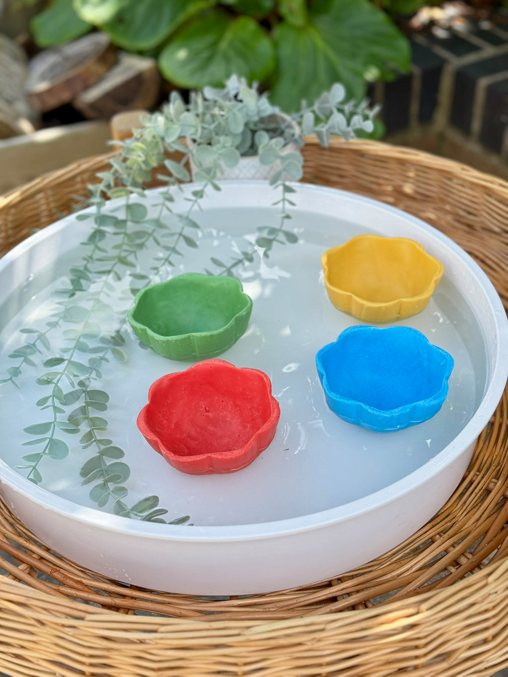 Blomsterskåler til lek(holdbar steinblanding)