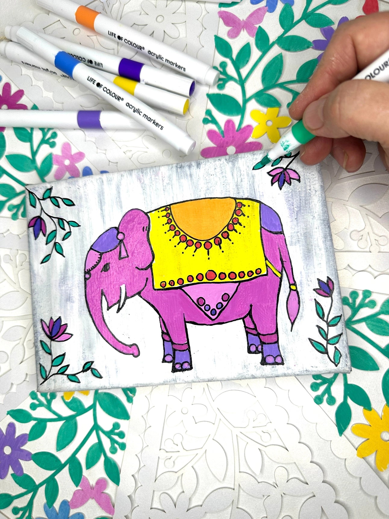 Vannbasert akryltusjer Klassiske farger - sett med 24