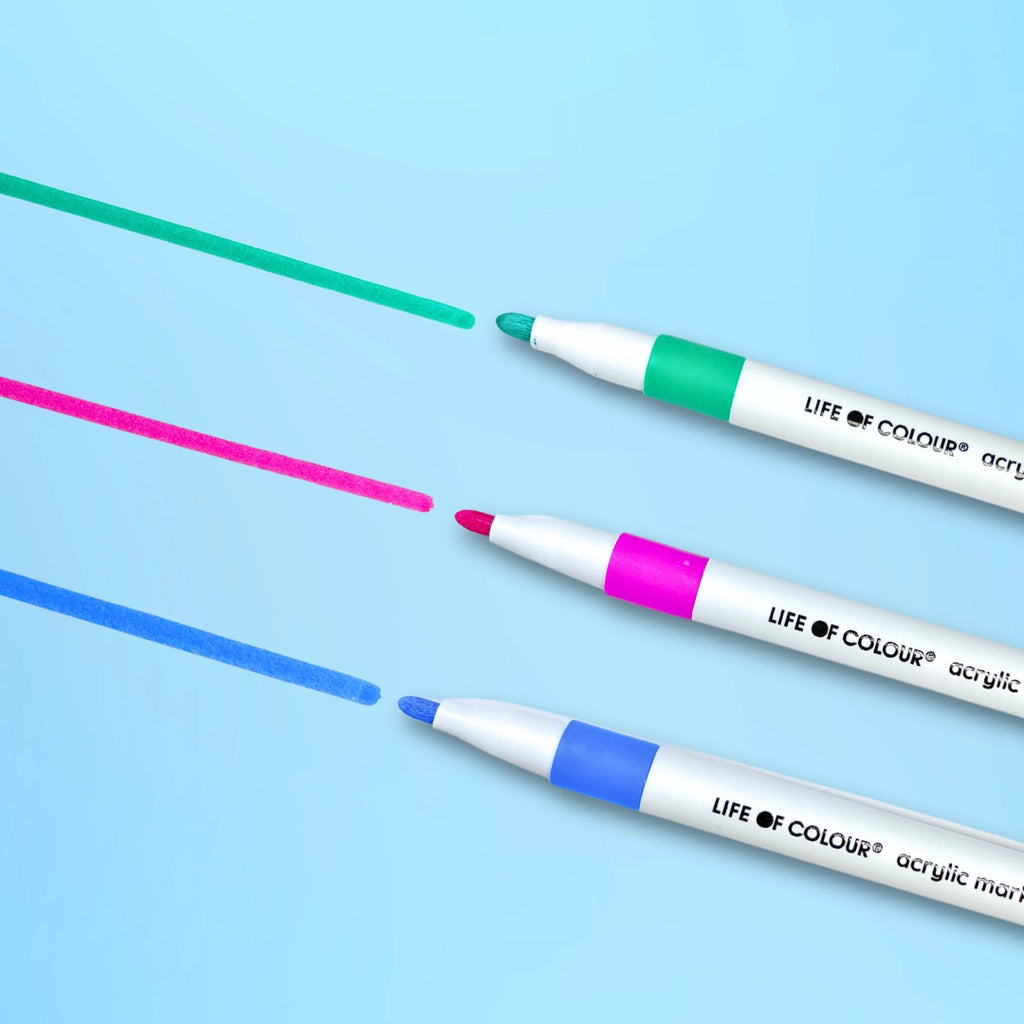 Vannbasert akryltusjer Klassiske farger - sett med 24