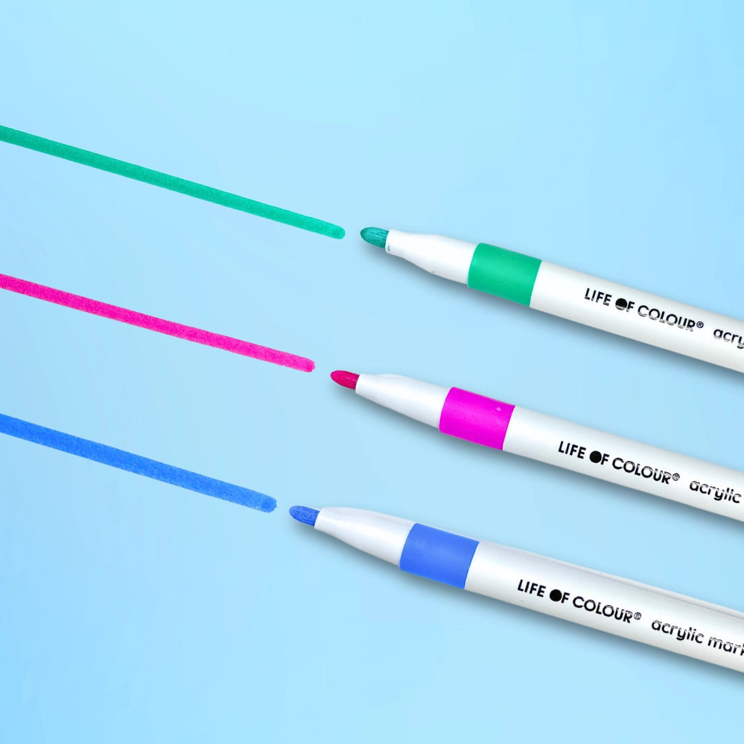 Vannbasert akryltusjer Klassiske farger - sett med 24